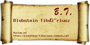 Blobstein Tibériusz névjegykártya